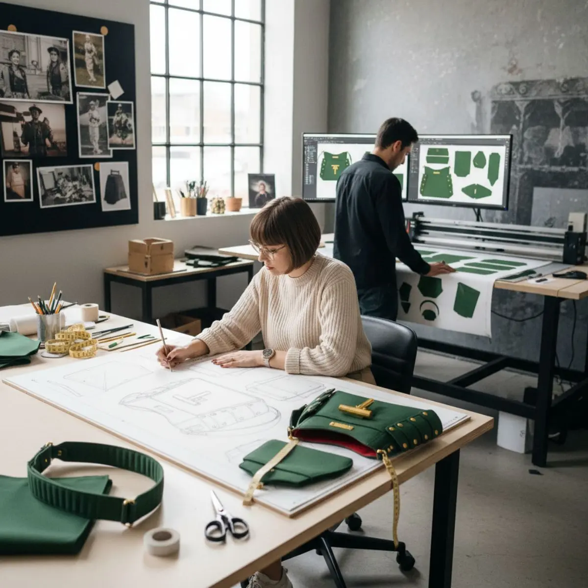 Proses desain dan pembuatan pola tas Kabuto